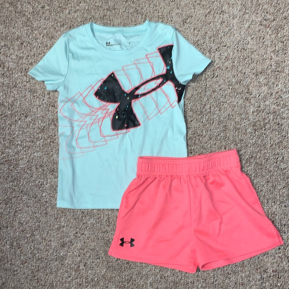 Under  Amour Teal and Coral Athletic Set